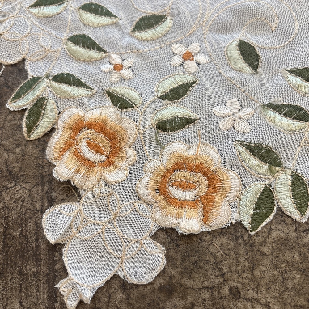 Vintage Cut Out Embroidery Sheer Curtains 24.5x28
